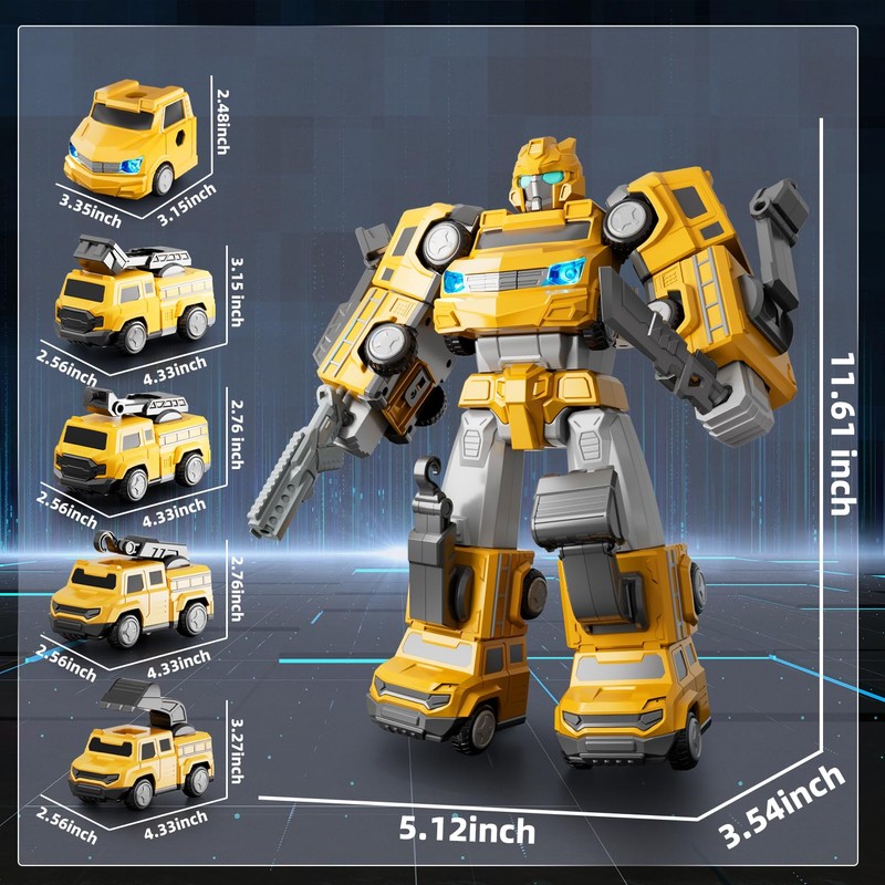 Aotonow 5 in 1 Magnetic Transforming Robot Toy Build for