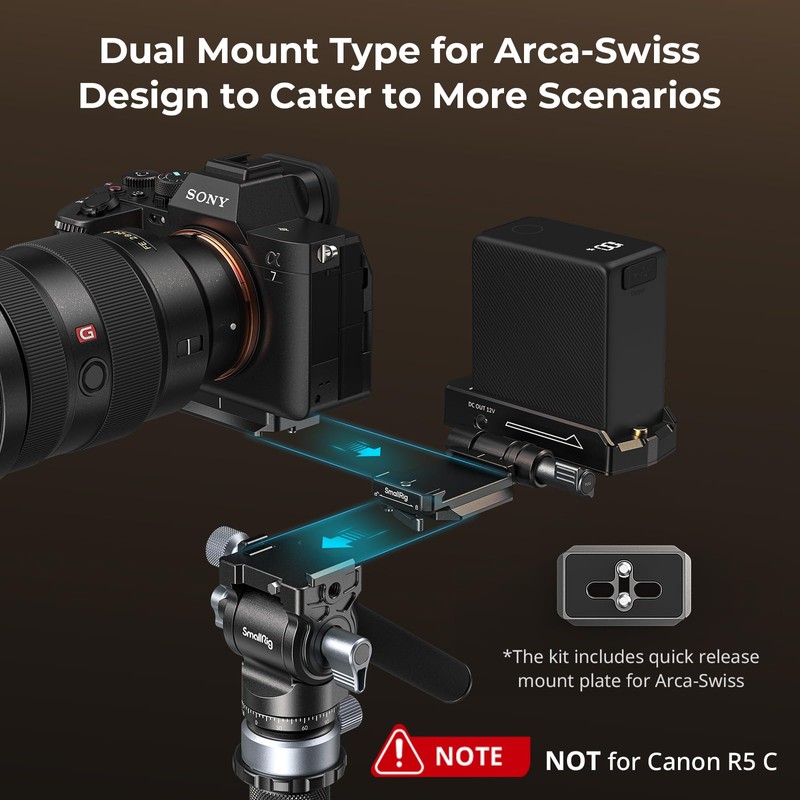 SmallRig NP-F Battery Plate with Quick Release Plate for Arca-Swiss,