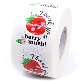 Strawberry Thank You Stickers,Thank You Berry Much Stickers,Cute Thank You Stickers Small Business Strawberry,Strawberry Envelopes Packaging Stickers 500 PCS