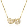 KissYan Bubble Heart Initial Necklaces for Women, 14K Gold Plated