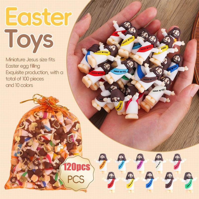 Amorgours 120Pack Little Jesus Figures, Mini Jesus Figurines in Bulk,
