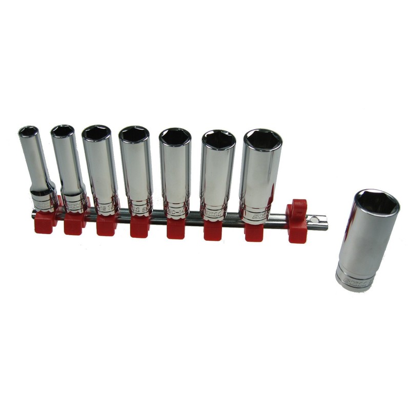 SK11 Deep Socket Set SHS308D, Clip Color: Red, Insertion Angle: