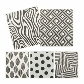 GUOYUANGLO Swedish Dishcloths for Kitchen Cellulose Sponge Cloths No Odor Resuable Dish Towels for Kitchen and Household Use-Black and White,5 Pack