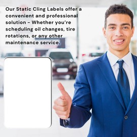 Blank Static Cling Oil Change Stickers – 1.5" x 2.25" Glossy Windshield Service Reminder Labels for Cars – Ribbon Print Compatible (Zebra 2824 Plus) – 400 Labels/Roll