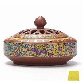 Incense Burner Aroma Incense Incense Holder Ceramic Set Tabletop Interior Figurine Healing Meditation Yoga Zen Sutra (C-Type)