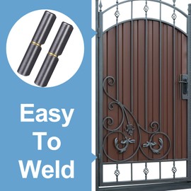 YALOJE 10pcs 2-1/2" Weld on Barrel Hinges, Heavy Duty Carbon Steel Weldable Barrel Hinges, Detachable Bullet Trailer Gate Hinges Pin for Drive Gate, Metal Swing Door, Pin OD 1/4"