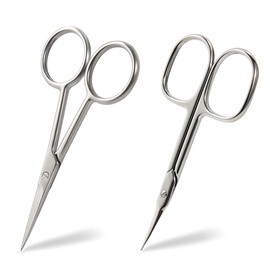 BEZOX Professional Cuticle Scissors Set, Multifunctional 2 Pieces Scissors with Finely Curved Cutting Surface for Hair, Paper, Handicrafts etc.