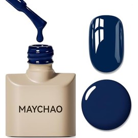 MAYCHAO- Esmalte de uñas en gel azul de 15 ml, 1 pieza de esmalte de uñas en gel azul marino, esmalte de uñas con protección UV LED, para