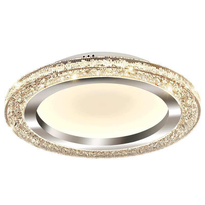 UOFUS 32W LED Flush Mount Ceiling Light Chrome 15.7inch Modern