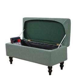 FUANGUI Ottoman Cover Stretch Storage Ottoman Bench Slipcover Printed Folding Storage Bench Ottoman Cover Footrest Stool Slipcover Footstool Protector Cover with Elastic Bottom, Large