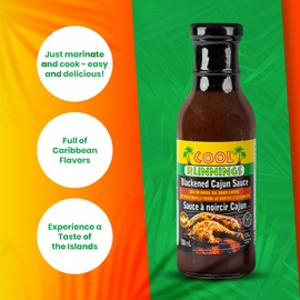 Cool Runnings USA Blackened Cajun Sauce, 350 ml - Bold and Smoky Louisiana-Style Marinade for Grilled Meats, Seafood, and Vegetables, Perfect for Short Ribs