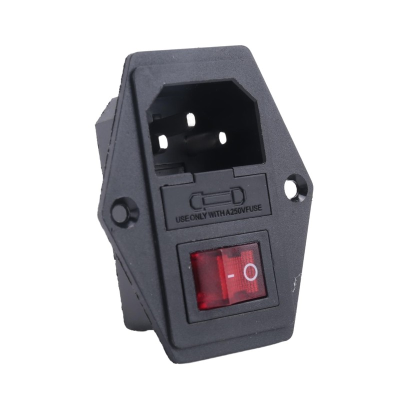 3 Pin IEC320 C14 Inlet Module Plug Fuse Switch Male
