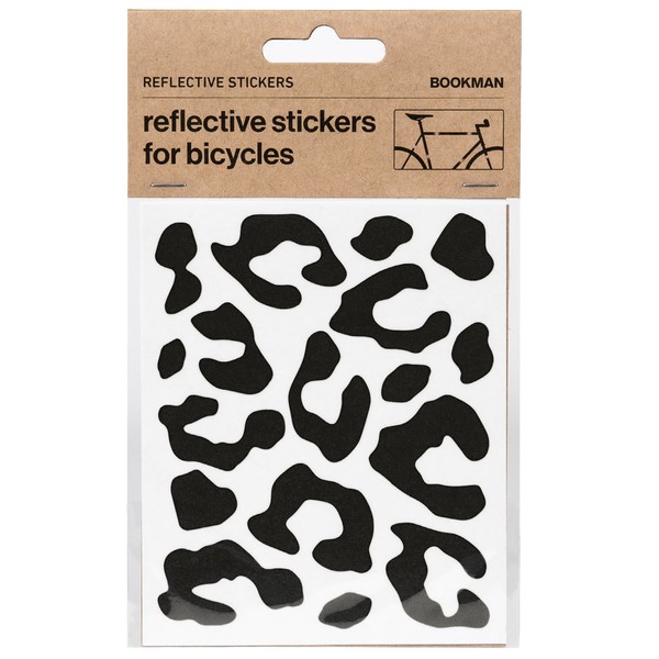 Bookman Sticky Reflectors Reflective Leopard Sticker, Unisex, Sticky Leopard Reflectors, Black, One Size