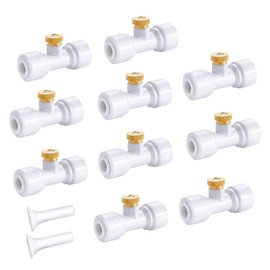 homenote 10 Pack Brass Misting Nozzles for Outdoor Cooling System, Mister Replacement Nozzles Tee and Plugs for 1/4" Tubing