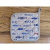 Pair of Quilted Pot Holders 100% Cotton Colourful Fish Design