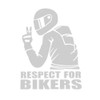 EROSPA® Sticker Car Motorcycle Respect for Bikers (Silver)