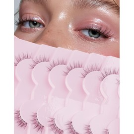 Half Lashes Natural Wispy False Eyelashes Half Eyelashes Clear Band Lashes W25