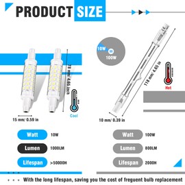 Honoson 2 Pcs R7S LED Bulb 100W Halogen Replacement Bulbs Globe Dimmable T3 J Type Light for Work Landscape Lights Floor Lamps Security Lamps(78mm,3000K Warm White)