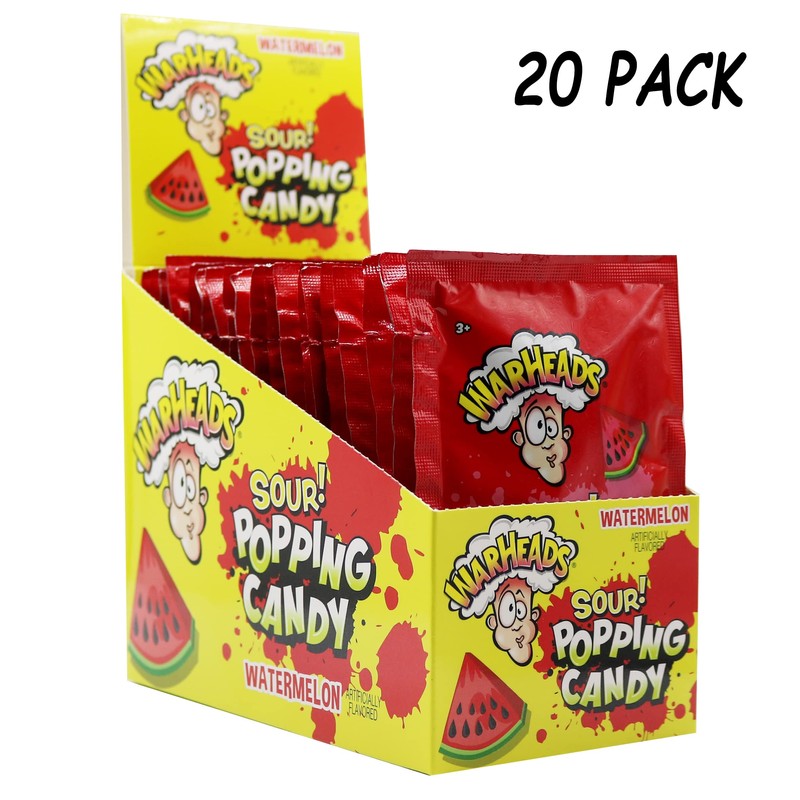 Warhead Popping Candy, Sour Pop Rocks Candy 0.33 Oz (Pack