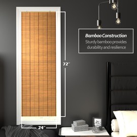 Red Lantern Burnt Bamboo Cordless Window Shade - Two-tone Honey, 24" Wide