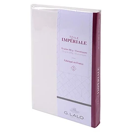Clairefontaine - Ref 26600L - G.Lalo Correspondence Writing Set - Includes 10 x 8.5 x 13.5cm, 300gsm Cards + 10 x 9 x 14cm Lined Gummed Envelopes - Imperial Canvas