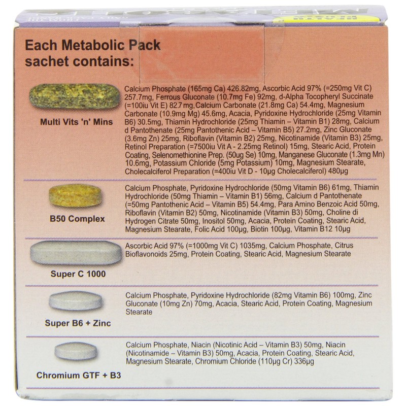 Health Plus Metabolic Pack Energy and Slimmers Daily Supplement -