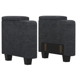 Belffin Fabric Modular Sectional Couch Armrests with Cup Holder, Modular Sofa Side Part for Sectional Sofa Couch. Dark Grey.