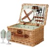 Wicker Picnic Basket for 2, Handmade Willow Hamper Basket Sets