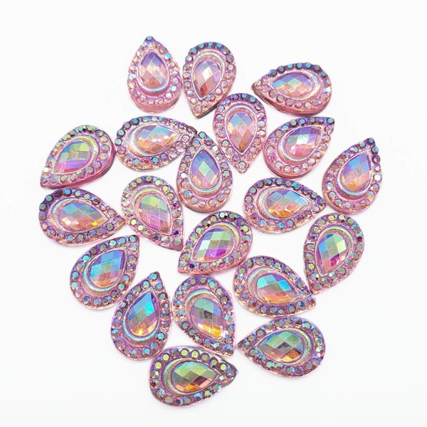 Clown Antics Face Paint Gems - Pink, Teardrop Shaped, 12