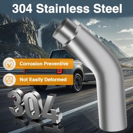KPALAG Diesel Exhaust Elbow Tip 304 Stainless Steel Polished Exhaust Pipe Elbow 4”Inlet to 5” Outlet 23" Overall Long Side Exit Exhaust Tip Compatible with Pickup Truck