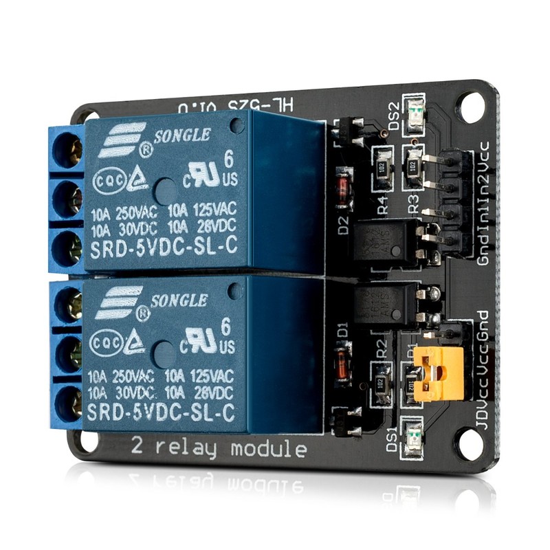 kwmobile 2 Channel Relay Module - 5V Relay Board for