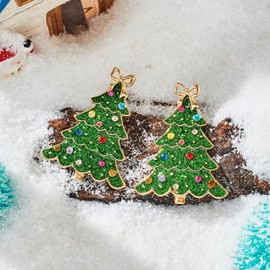 Christmas Tree Earrings for Women Drop Stud Earrings Cute Sparkly Xmas Festival Party Costumes Jewelry