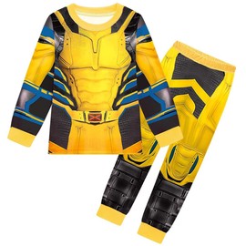 Boys Pyjamas Kids Pjs Boys Tshirts Long Sleeve Pyjamas Tshirt Tops and Pant for 4-12Y (150, yellow)