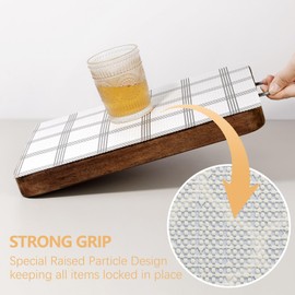 Drawer Shelf Liner Non Adhesive, Slip Resistant Easy to Clean Protect Kitchen Mats Thickened Strong Grip for Cabinet, Pantry, Tool Box, Cupboard, Dresser, Bathroom (White Stripe, 12 in x 10 FT)