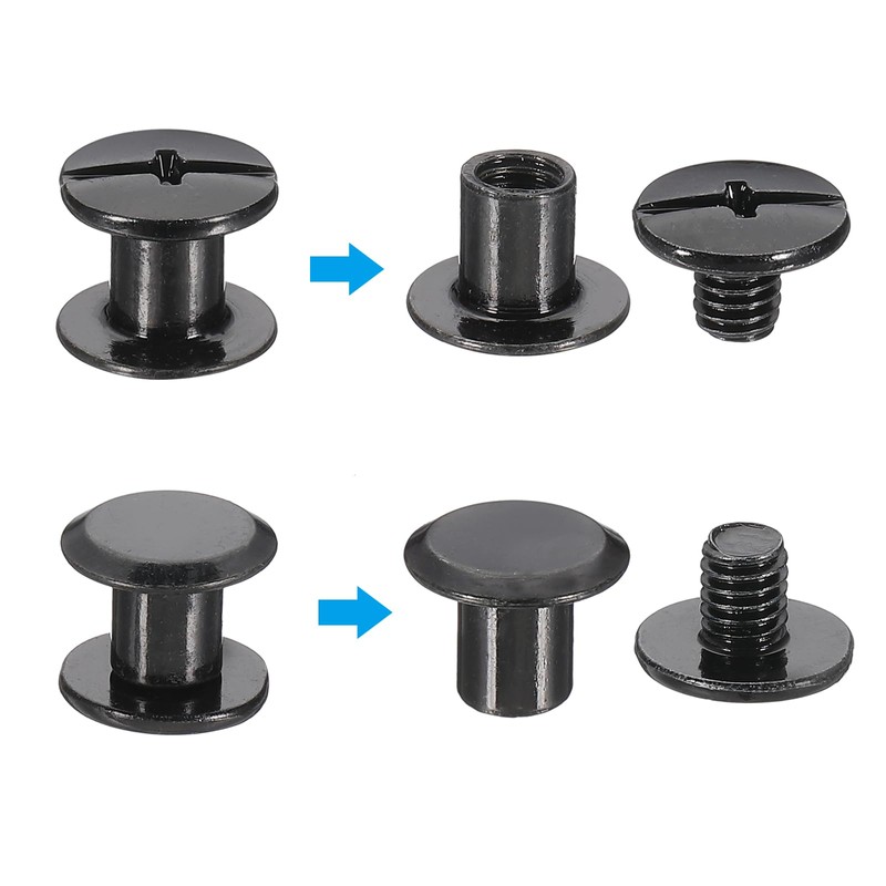 PATIKIL 24 Sets Chicago Screws 6mm L Chicago Screw Binding