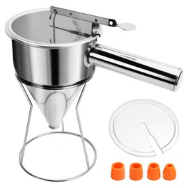 KXVXXV Dough Scoop, Stainless Steel, Large, 1200 ml Dough Dispenser with Lid, Pancake Scoop for Waffle Dough, Pancake, Dough Dispenser for Doughnut, Pancake, Dough Dispenser for Muffin