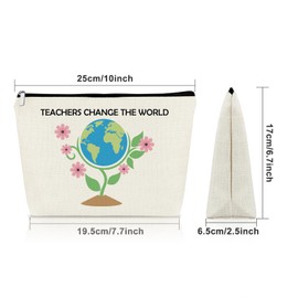 Sazuwu Teacher Appreciation Gifts Makeup Bag Thank You Gifts for Teachers Mom Aunt Grandma Teacher Birthday Gift from Students Cosmetic Bag Graduation Christmas Birthday Gift for Her Travel Pouch