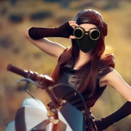 Cyber goth punk face mask Steampunk goggles glasses costume cosplay accessories