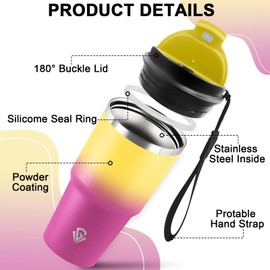 Grsta 20oz Tazza Termica, Isolata Sottovuoto In Acciaio Inox, Termos Caffè, Bicchiere Termico per Bevande Calde e Fredde, A Prova di Perdite Tumbler Termico Ermetica Portatile