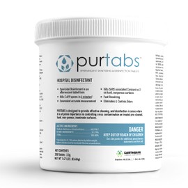 PurTabs 3.3 gram Sporicidal NaDCC Tablet Disinfectant - Multipurpose, Concentrated Dissolving Tabs for Bulk Solution, Use with Protexus Handheld Electrostatic Sprayer