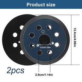 MIYUANGKJ 2 Pack 125mm 5-Inch Replacement Sander Base, 8 Hole Hook and Loop Replacement Sander Pad, Backing Pad for Compatible with Makita Random Orbit Sander for Makita BO5031 BO5010 BO5030K BO5041