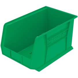 Akro-Mils 30260 AkroBins Plastic Storage Bins, Space-Saving Stackable Bins, Garage Organization Bins, Closet, Classroom Organization, Craft Storage, 18-Inch x 11-Inch x 10-Inch, Green, 6-Pack