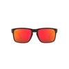 Oakley Men's OO9102 Holbrook Square Sunglasses, Matte Black/Prizm Ruby, 57mm