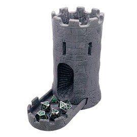 Dice Tower & Tray for Rolling and Randomizing Dice for DND, Pathfinder, and Other D&D RPG Roleplaying Games with Storage Compartment