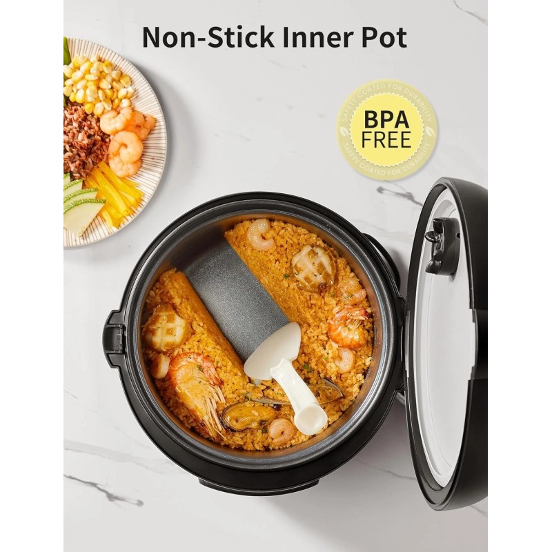 Smart 5.3 QT Rice Cooker with Overheating Protection - Effortless