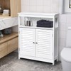 Tangkula Bathroom Floor Cabinet, Wooden Freestanding Storage Cabinet with Double