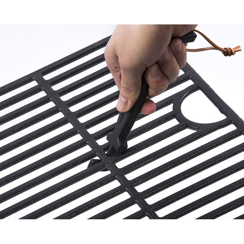 DELSbbq Cast Iron Barbecue Universal Grill Grid Lifter, 8 inch