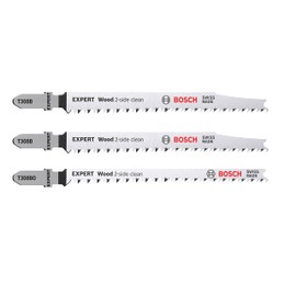 Bosch Professional 3x Expert ‘Wood 2-Side Clean‘ Jigsaw Blade Set (for Plywood, Solid wood furniture board, Length 117 mm, Accessories Jigsaw)
