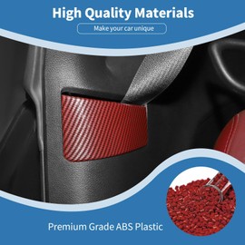 PDKLIN for Challenger Seat Belt Trim Cover Fit for Dodge Challenger 2010-2023 Red Carbon Fiber Interior Accessories 2pcs