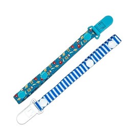 Mesanda Multi-Clip, Blanket Clip, Kneeling Clip, for Baby Strollers, Toy Holder, Adjustable Length, Baby Strap, Throw, Blanket, Apron, Bib, Hand Towel, Anti-Slip, Fall Prevention, Set of 2 (Border +
